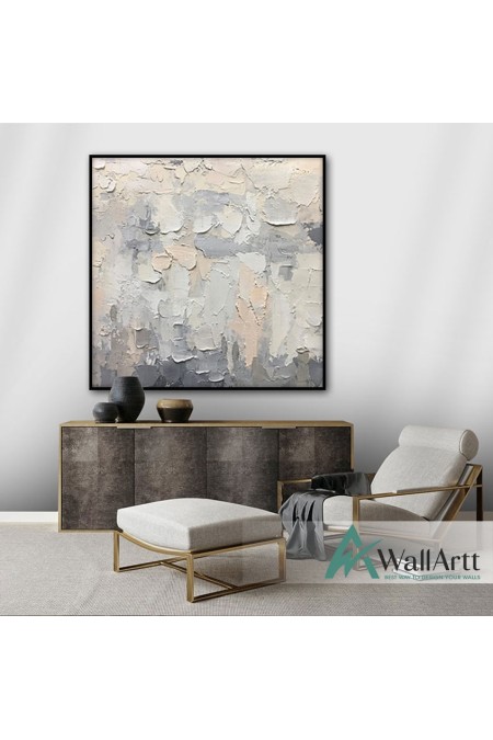 Powder n Grey II Abstract 3d Heavy Textured Partial Oil Painting
